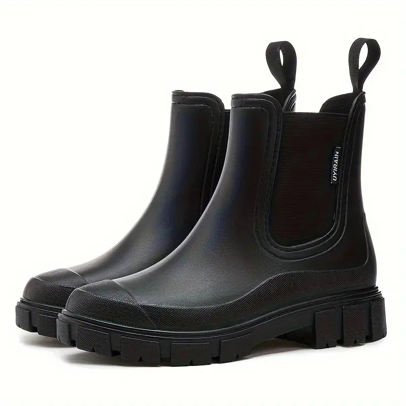 Women's Waterproof Rain Boots with Slip-Resistant Lug Sole