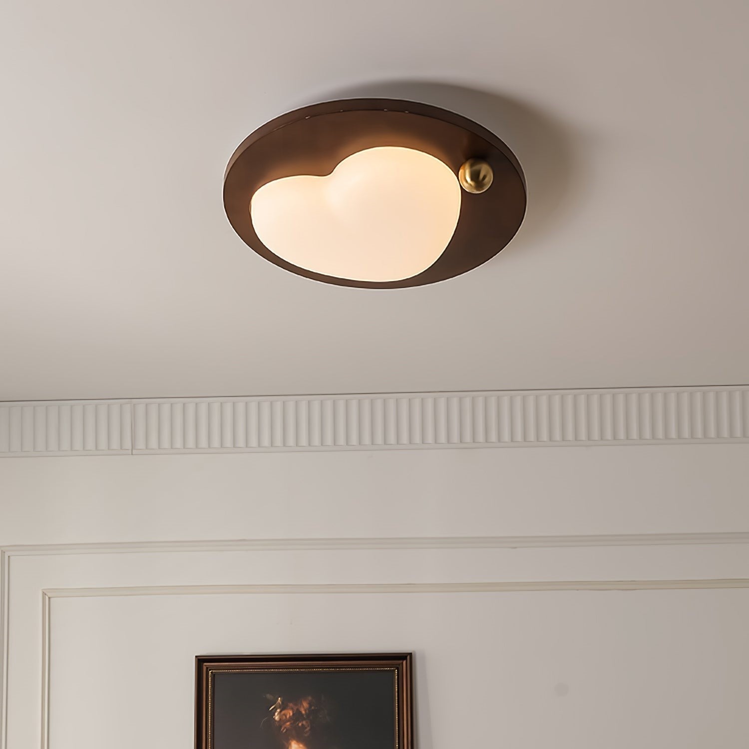 Celestra - Lampada a soffitto LED in legno dallo stile vintage