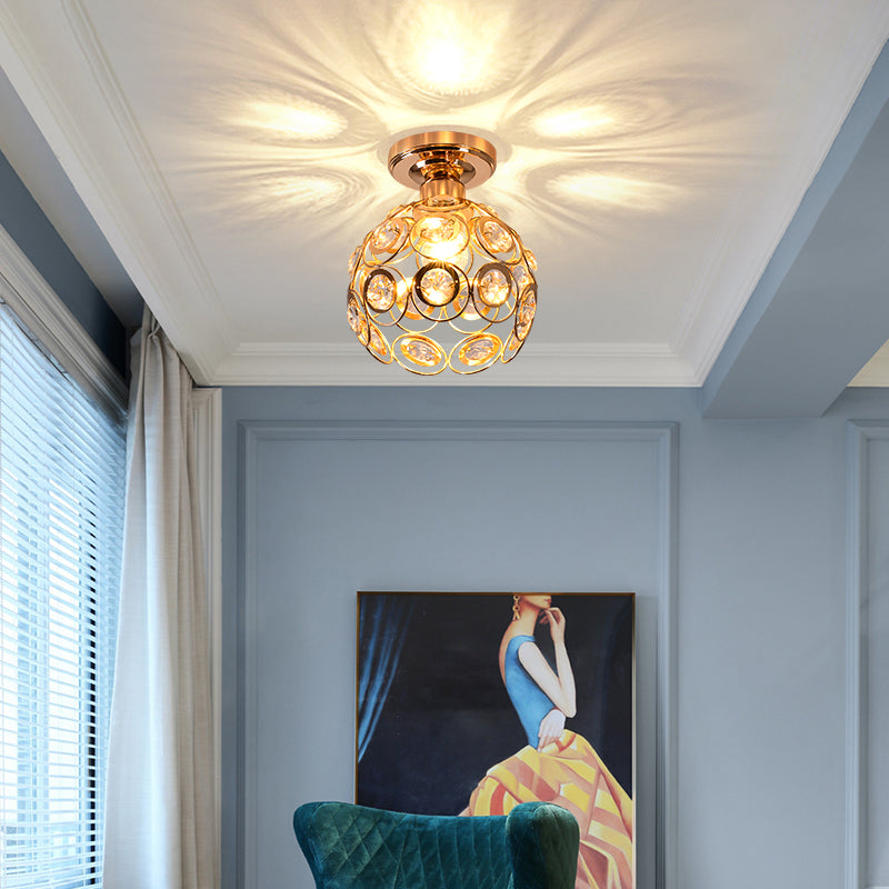 Velara - Lampada da soffitto LED rotonda di lusso moderno in cristallo