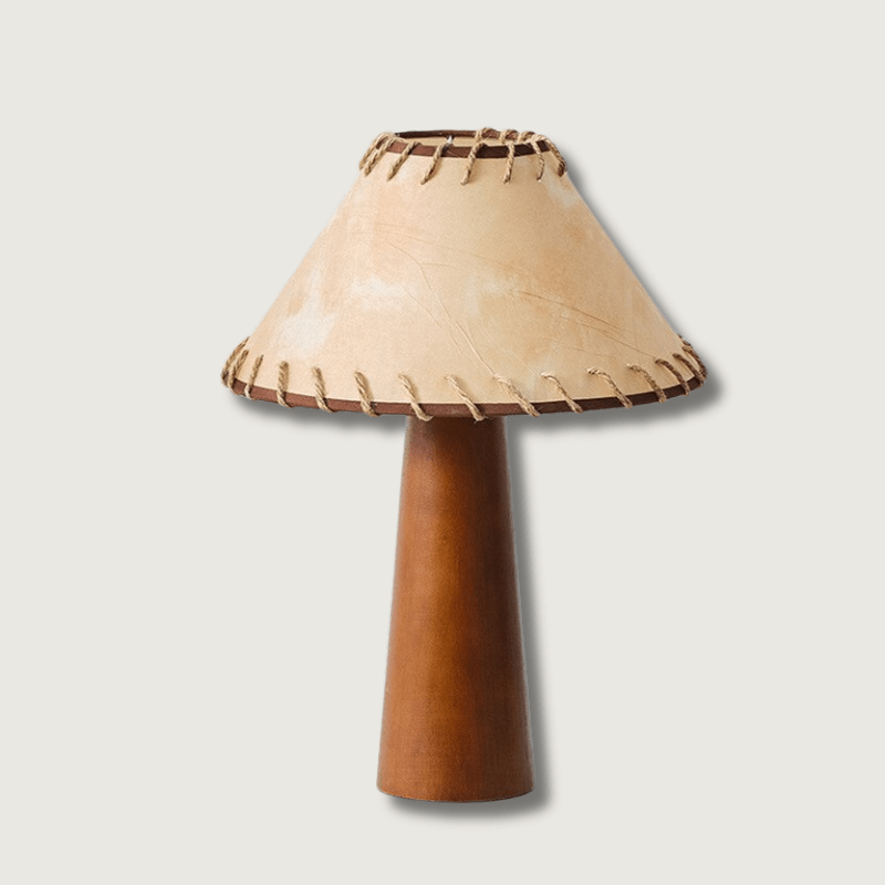 Calyra - Lampada da Tavolo LED in Legno Stile Wabi-Sabi Giapponese Rustico