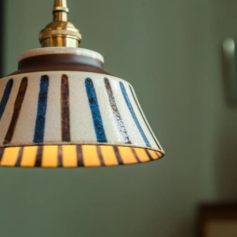 Phoebe - Lampada a sospensione giapponese in ceramica dallo stile retro