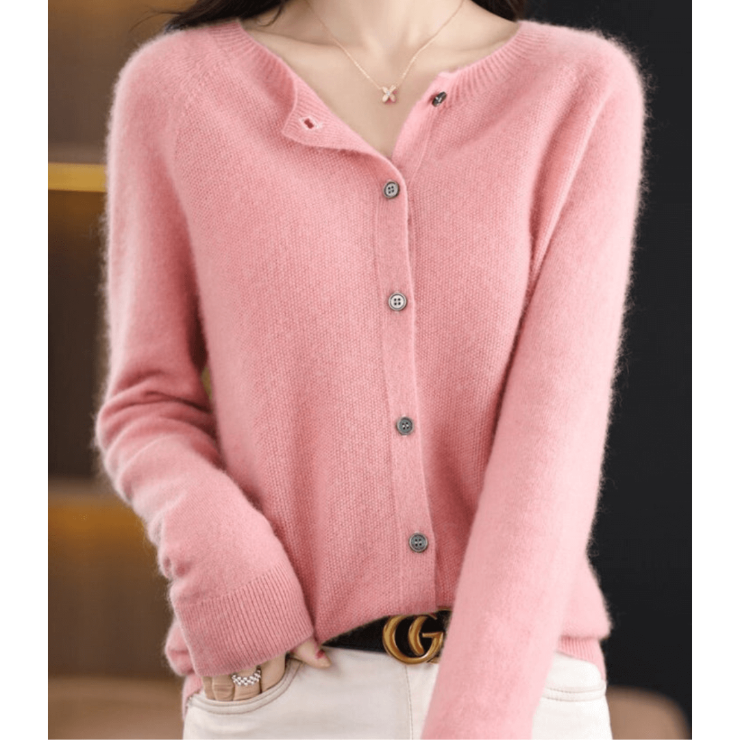 Cozy Button-Up Puffer Cardigan for Women with Long Sleeves