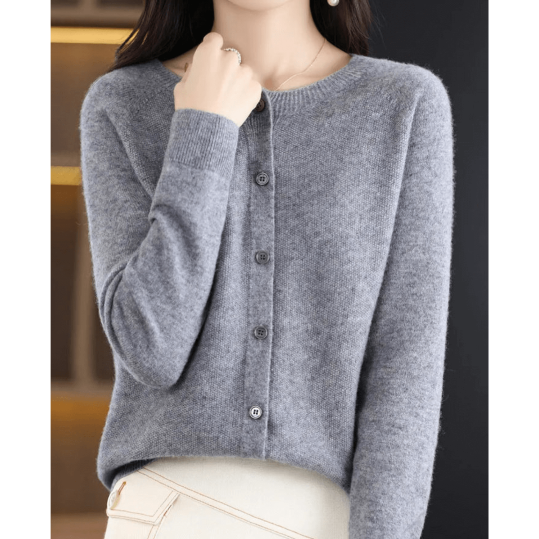 Cozy Button-Up Puffer Cardigan for Women with Long Sleeves