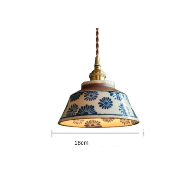 Phoebe - Lampada a sospensione giapponese in ceramica dallo stile retro