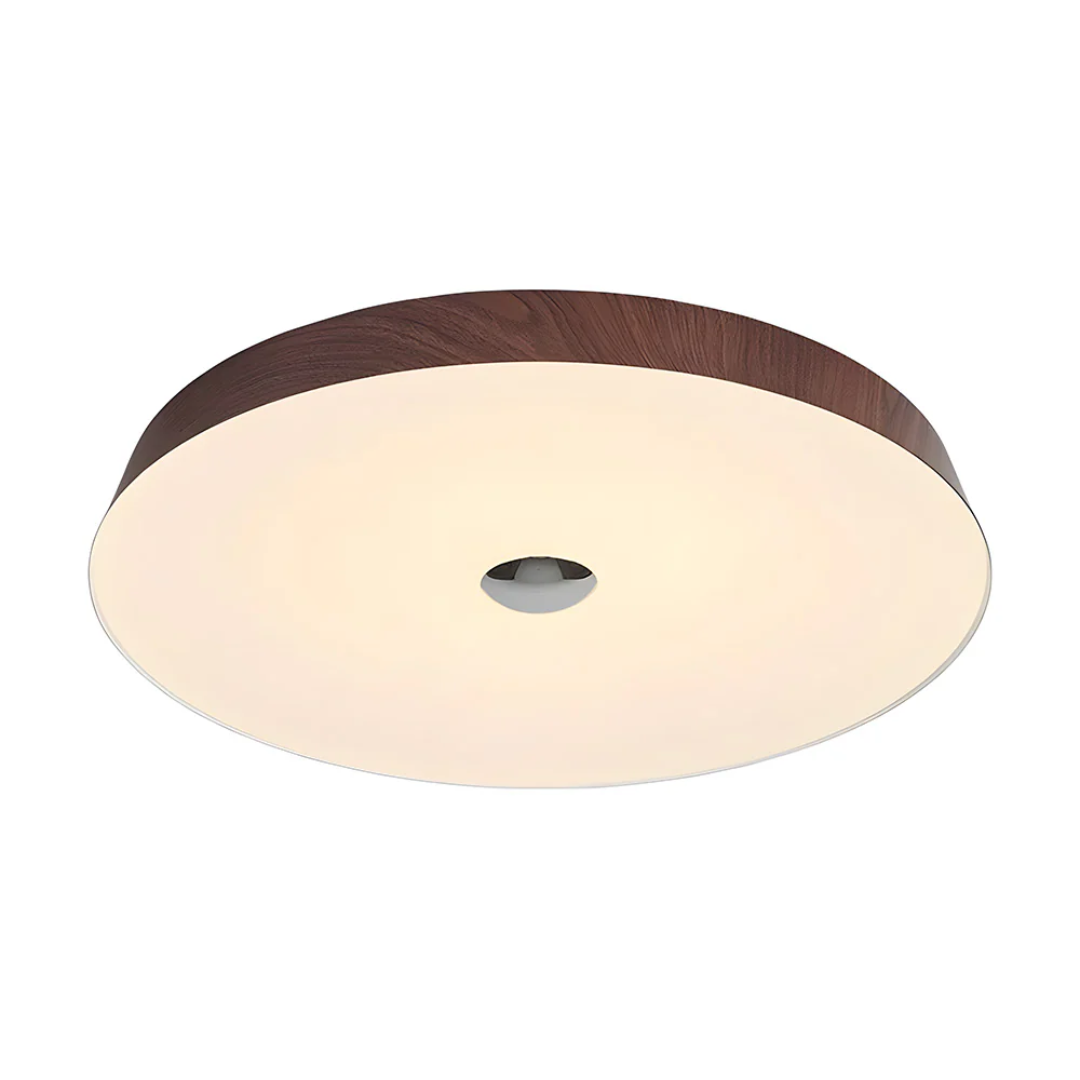 Evon - Lampada LED da soffitto rotonda con elegante finitura in legno naturale