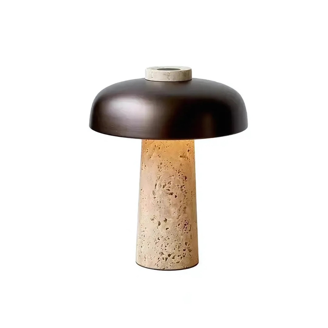 Artemis - Lampada da Tavolo LED in Travertino Elegante