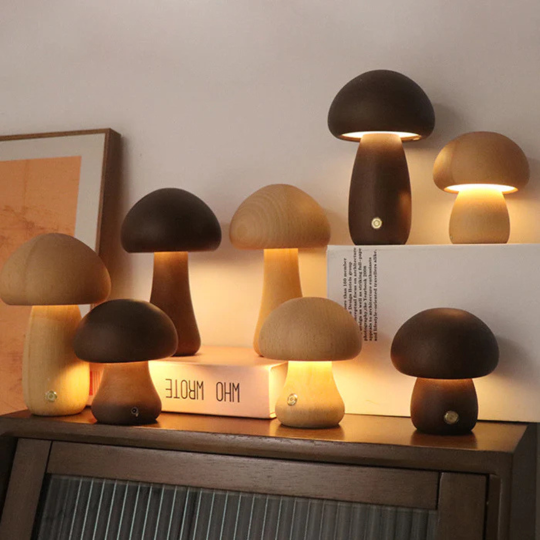 Pheme - Lampada da Tavolo Ricaricabile in Legno Elegante