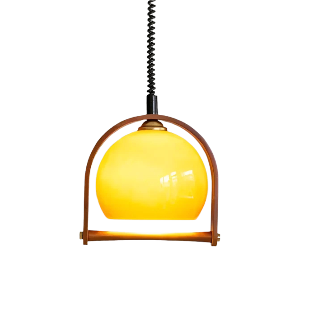 Lykos - Lampada a Sospensione Vintage in Vetro Stile Bauhaus