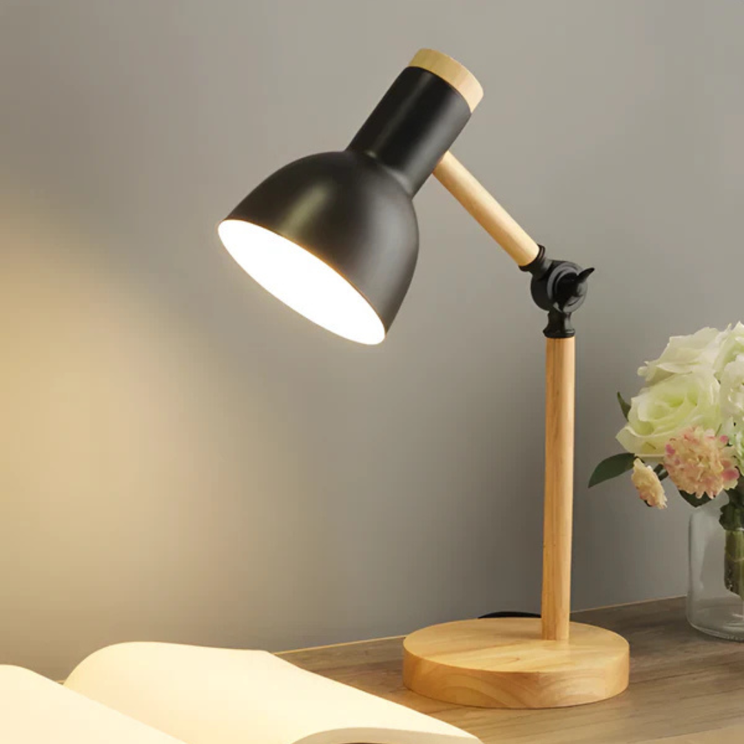 Nord - Lampada da Tavolo LED in Legno con Altezza Regolabile