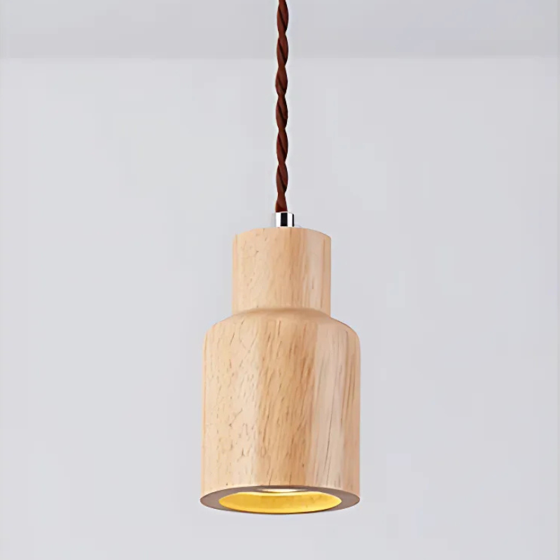 Thalene - Lampada a sospensione moderna in legno scandinavo con illuminazione LED