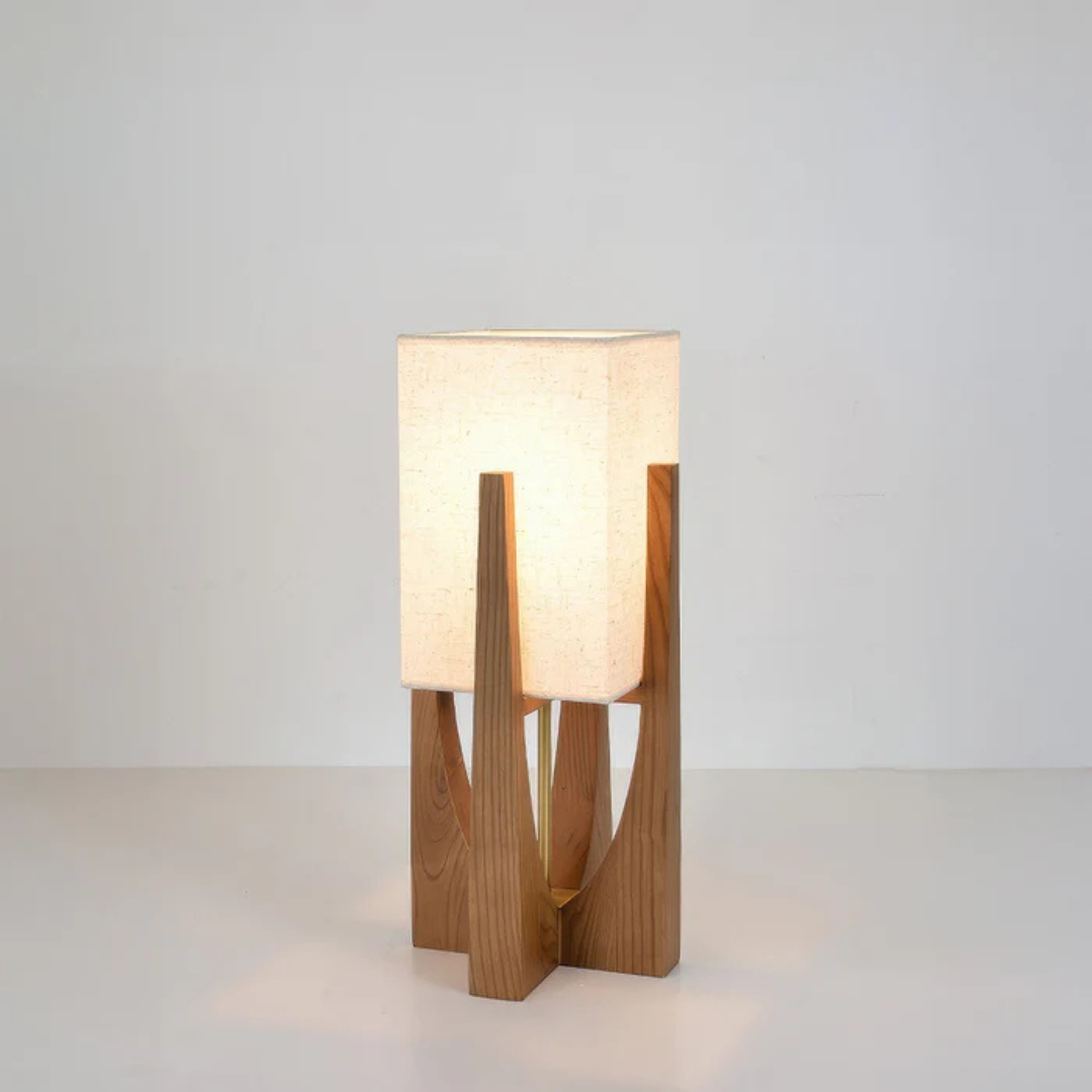 Luxora - Lampada da Terra Giapponese | Lampada da Tavolo in Legno