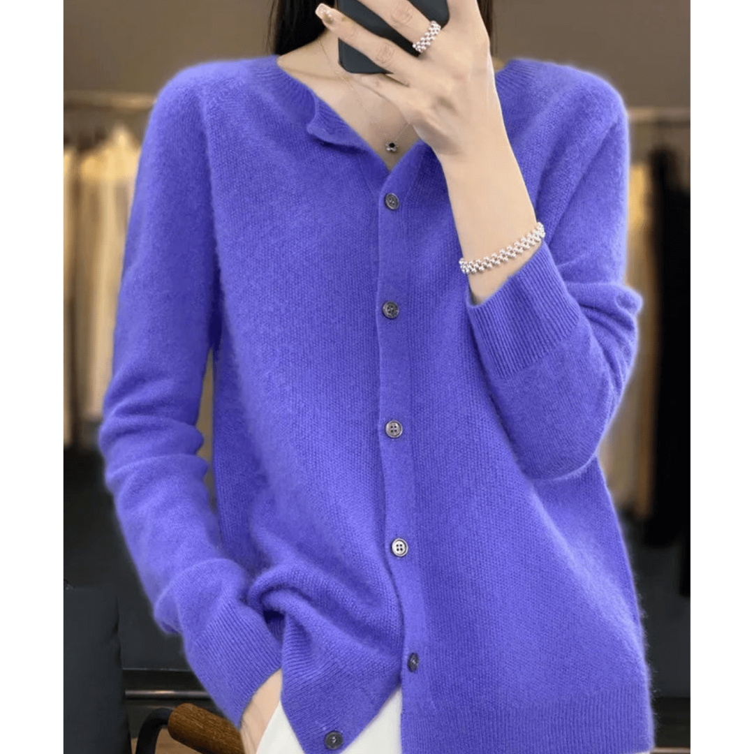 Cozy Button-Up Puffer Cardigan for Women with Long Sleeves