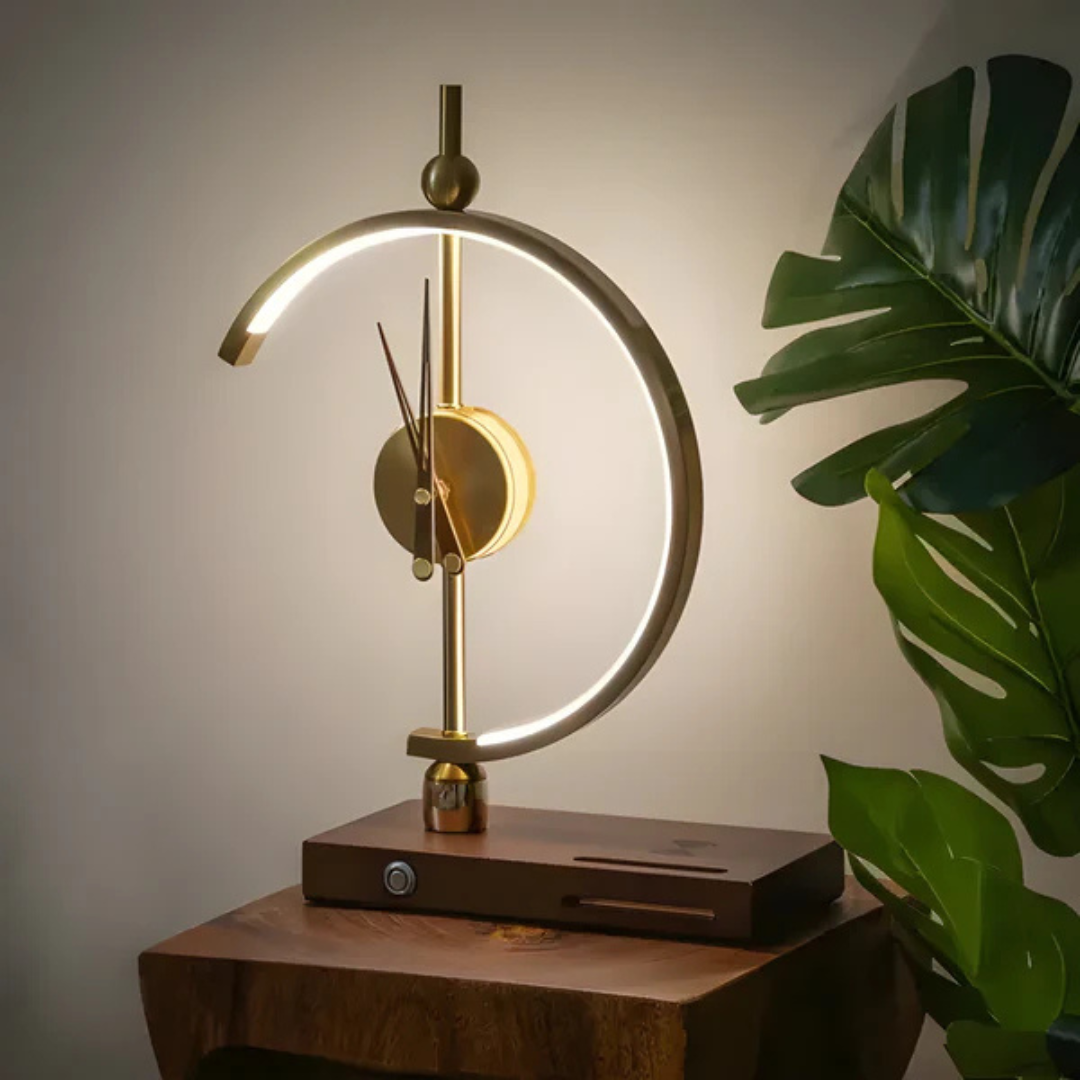 Esper - Lampada da Tavolo LED Elegante con Orologio Integrato