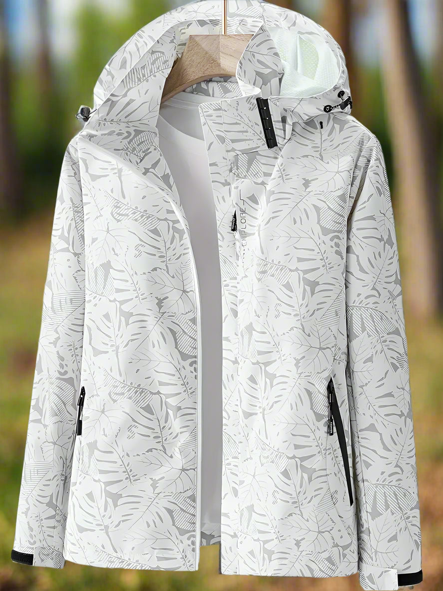 Women's Waterproof Rain Jacket with Hood and Zippered Pockets