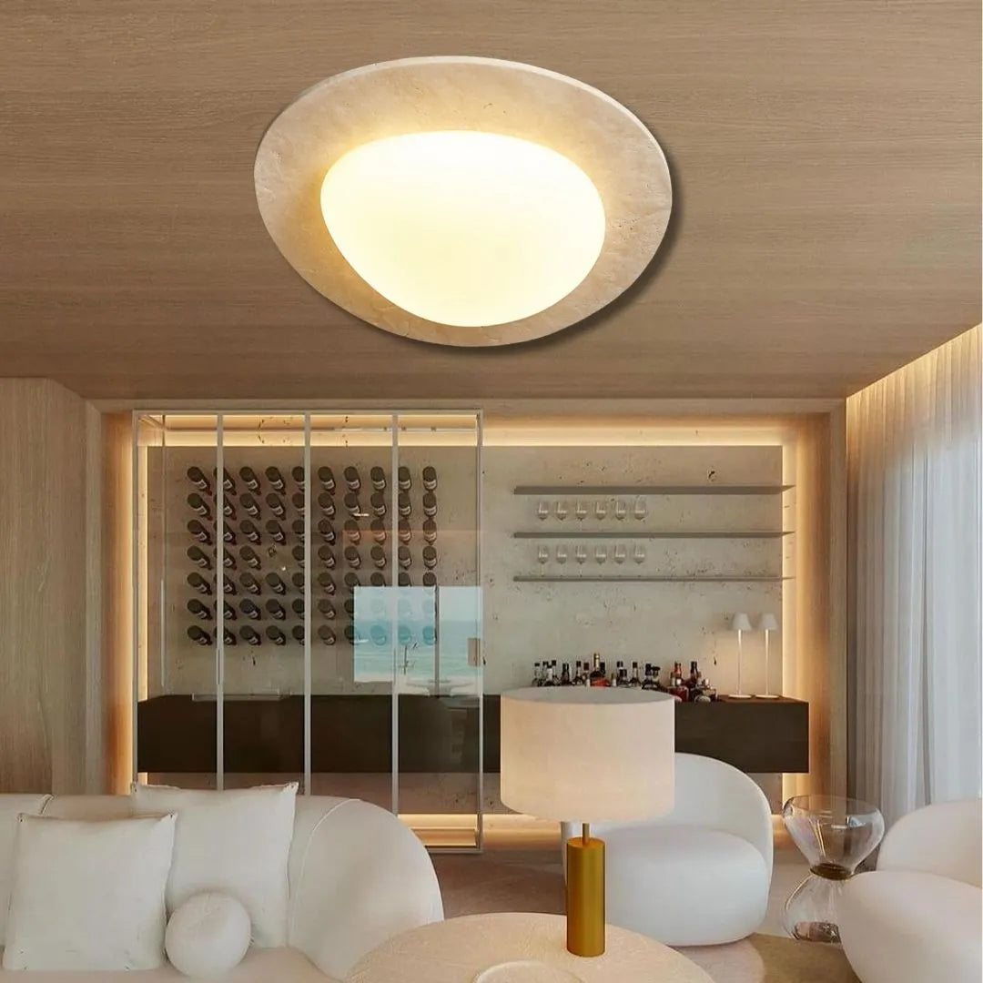 Calla - LED Soffitto Lamp in Cream Travertine