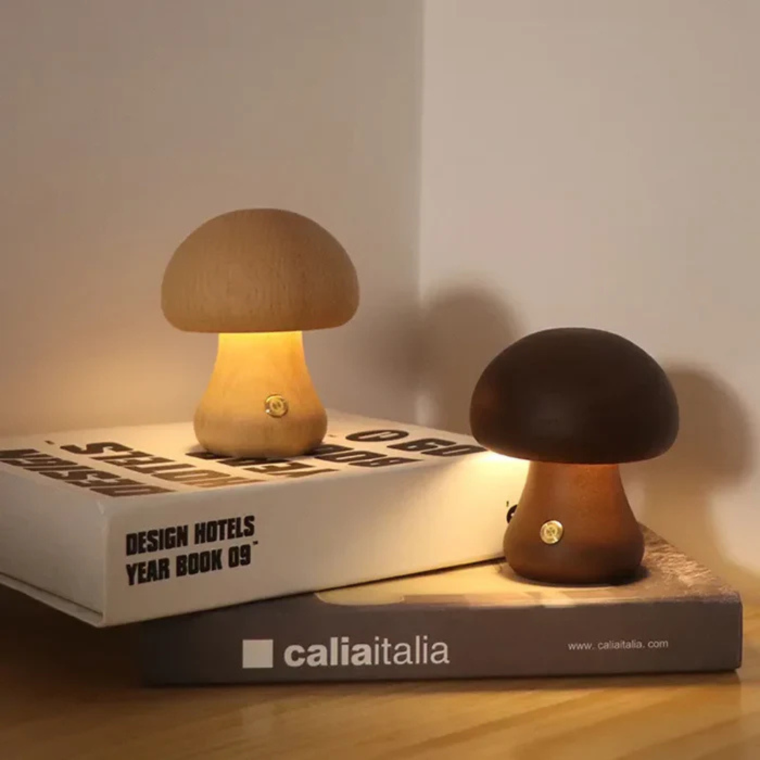 Pheme - Lampada da Tavolo Ricaricabile in Legno Elegante