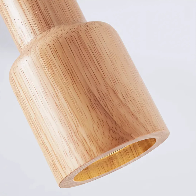 Thalene - Lampada a sospensione moderna in legno scandinavo con illuminazione LED