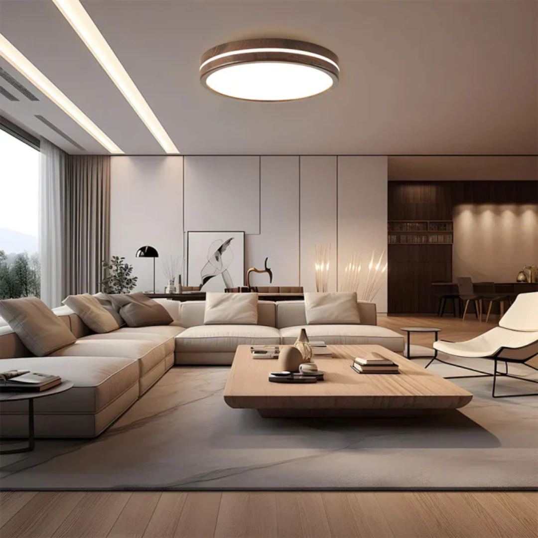 Noxu - Elegante Lampada a Soffitto LED in Legno
