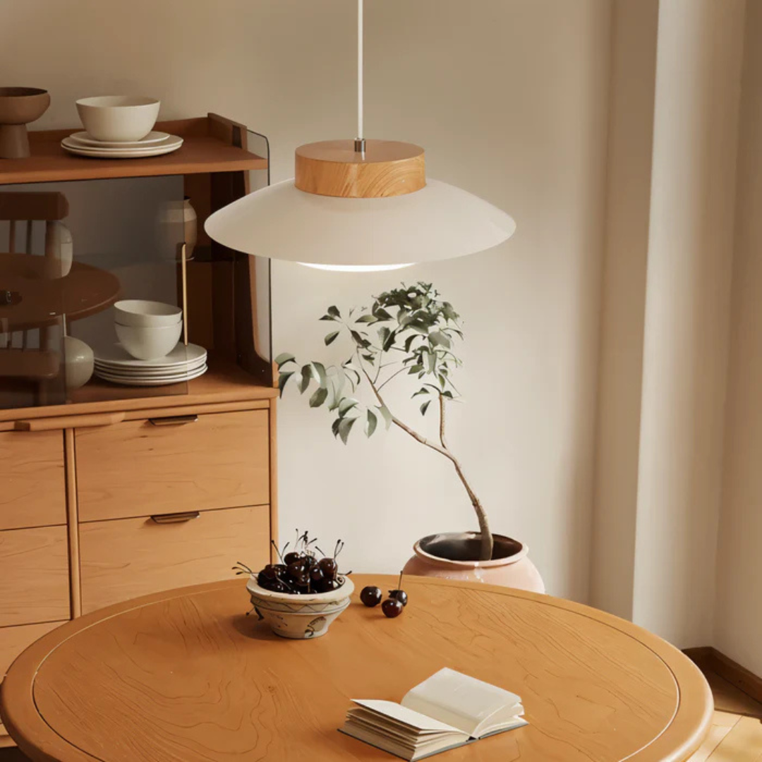 Fulgeo - Lampada Sospesa di Design Scandinavo per Tavolo in Crema