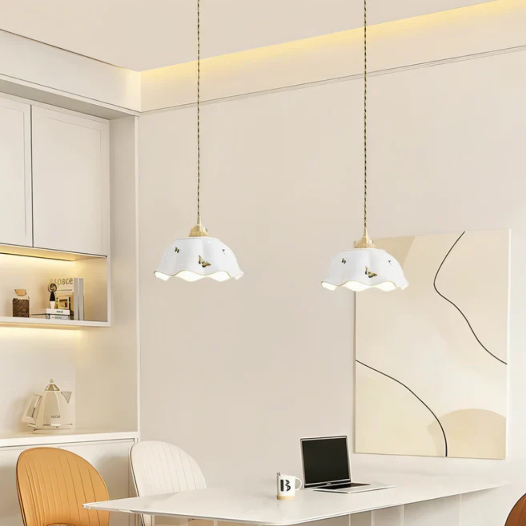 Bliss - Lampada a Sospensione in Ceramica LED per Tavolo da Pranzo