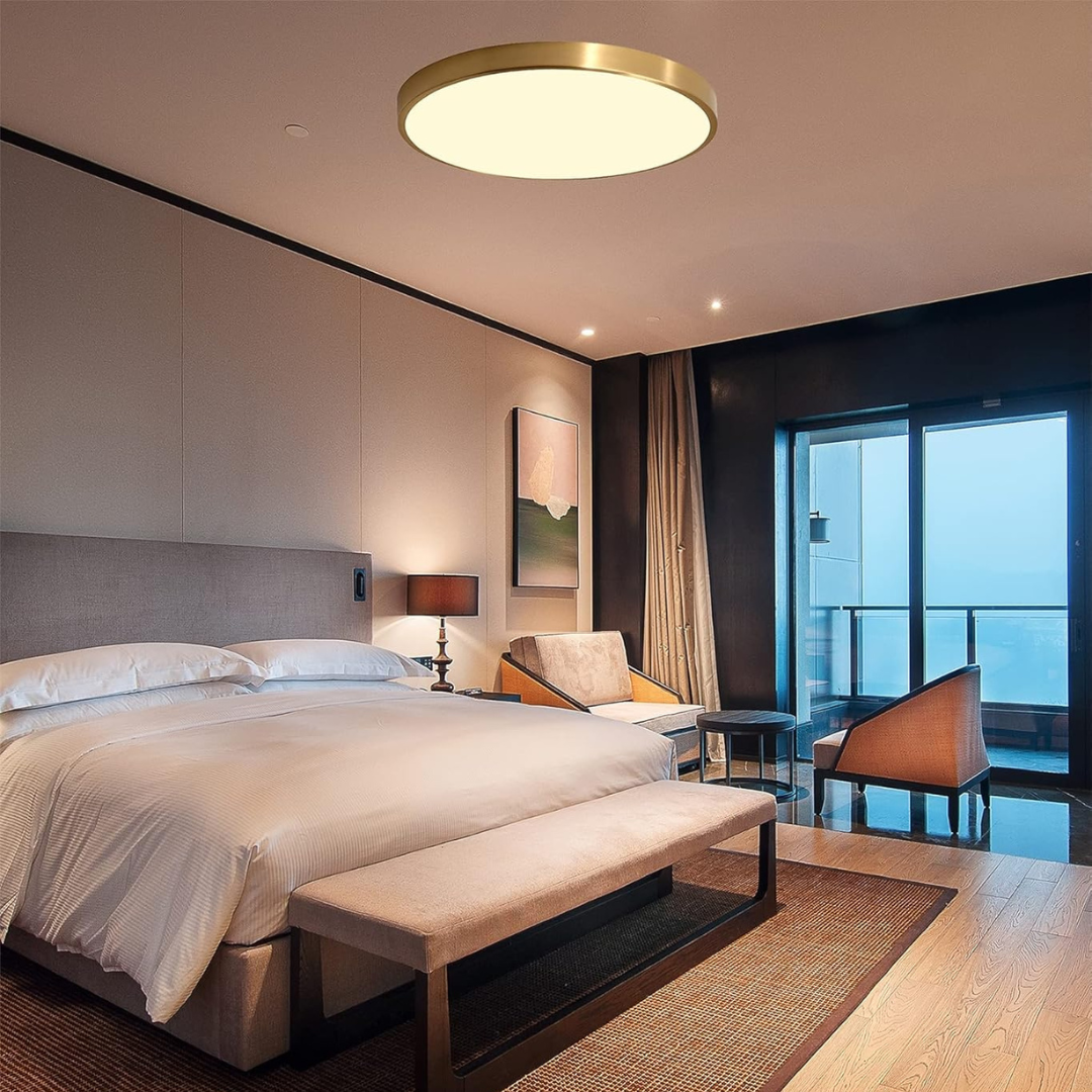 Icho - Plafoniera LED Ultra Sottile in Oro