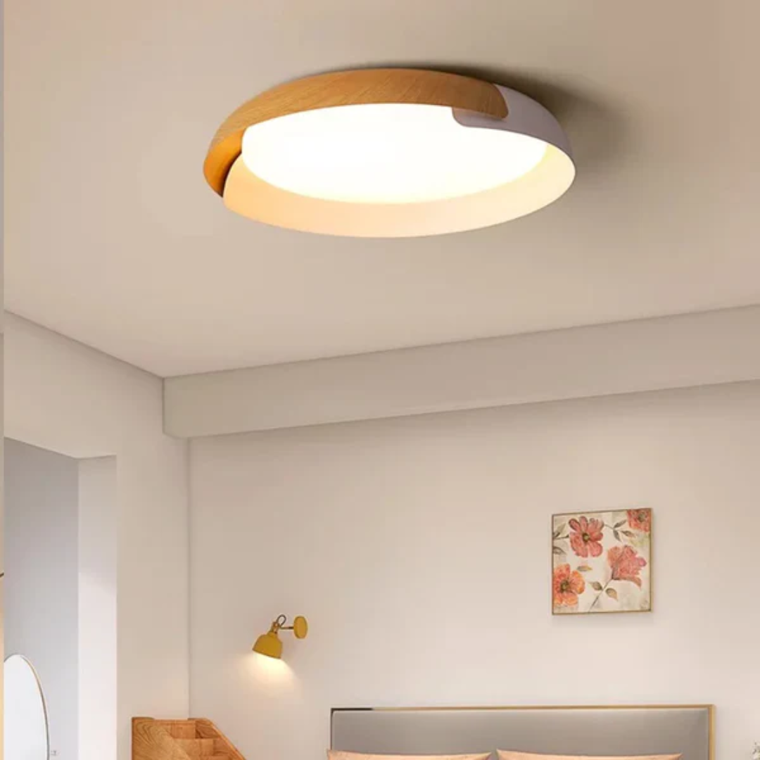 Vynor - Lampada a soffitto in legno per la camera da letto