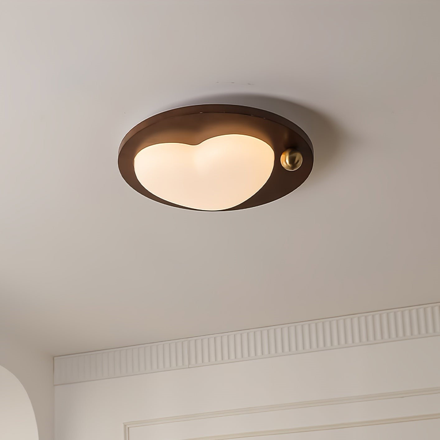 Celestra - Lampada a soffitto LED in legno dallo stile vintage