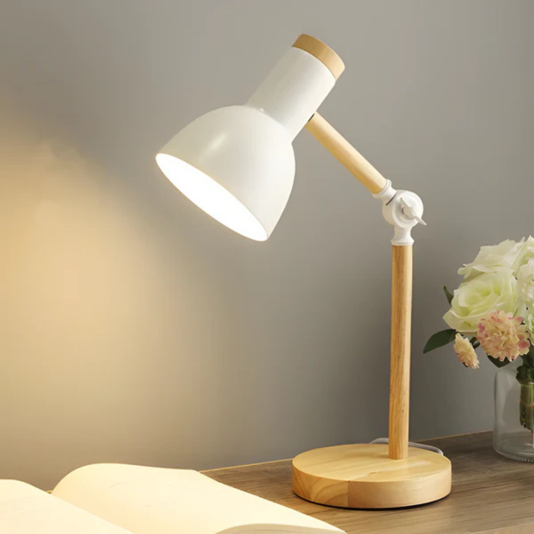 Nord - Lampada da Tavolo LED in Legno con Altezza Regolabile