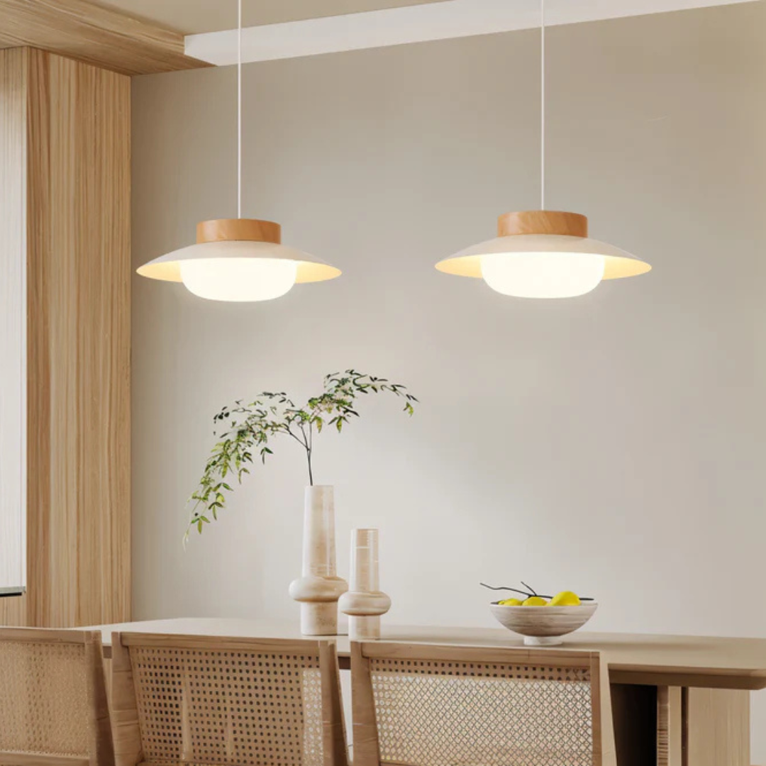 Fulgeo - Lampada Sospesa di Design Scandinavo per Tavolo in Crema
