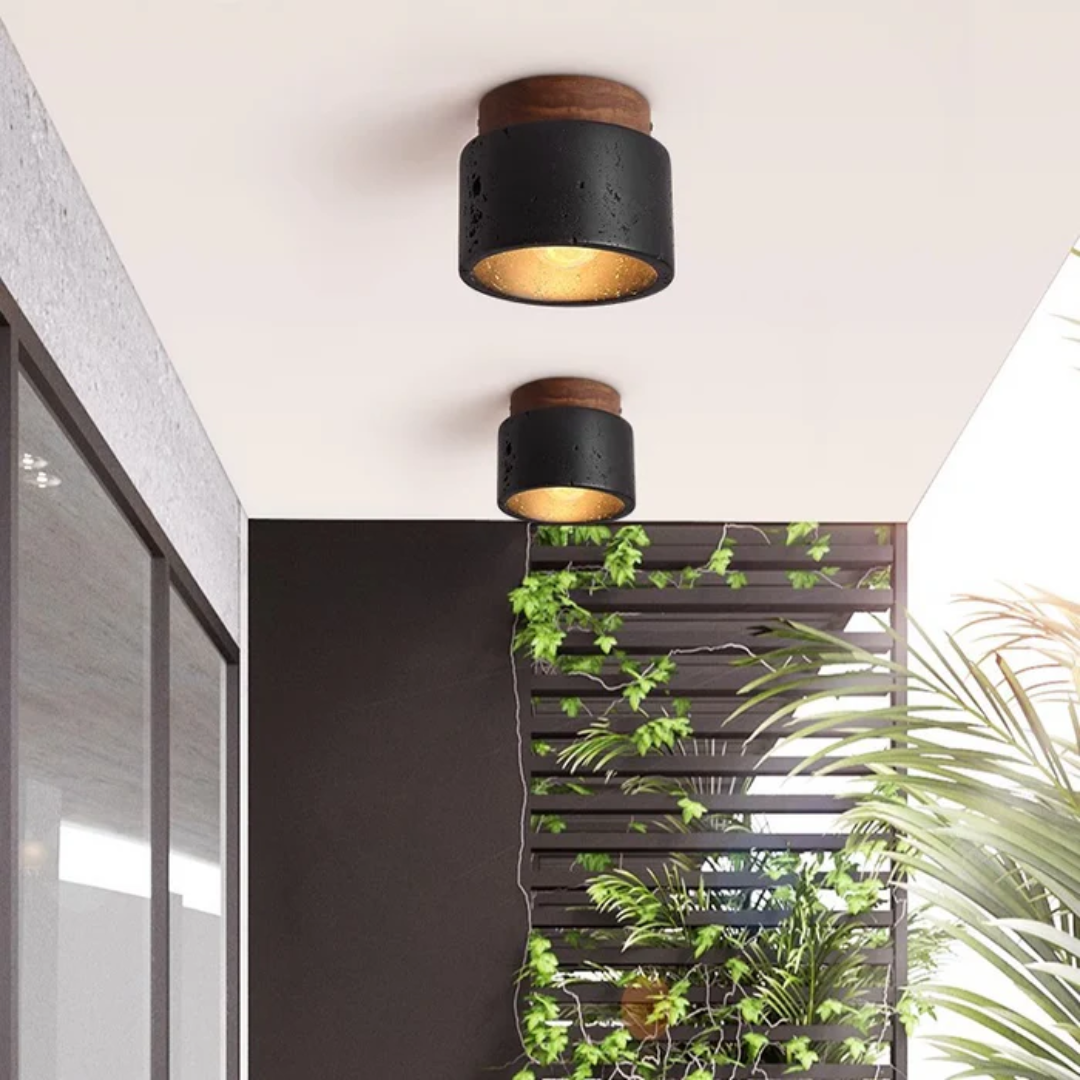 Proteus - Soffitto Lampada con Finitura in Pietra