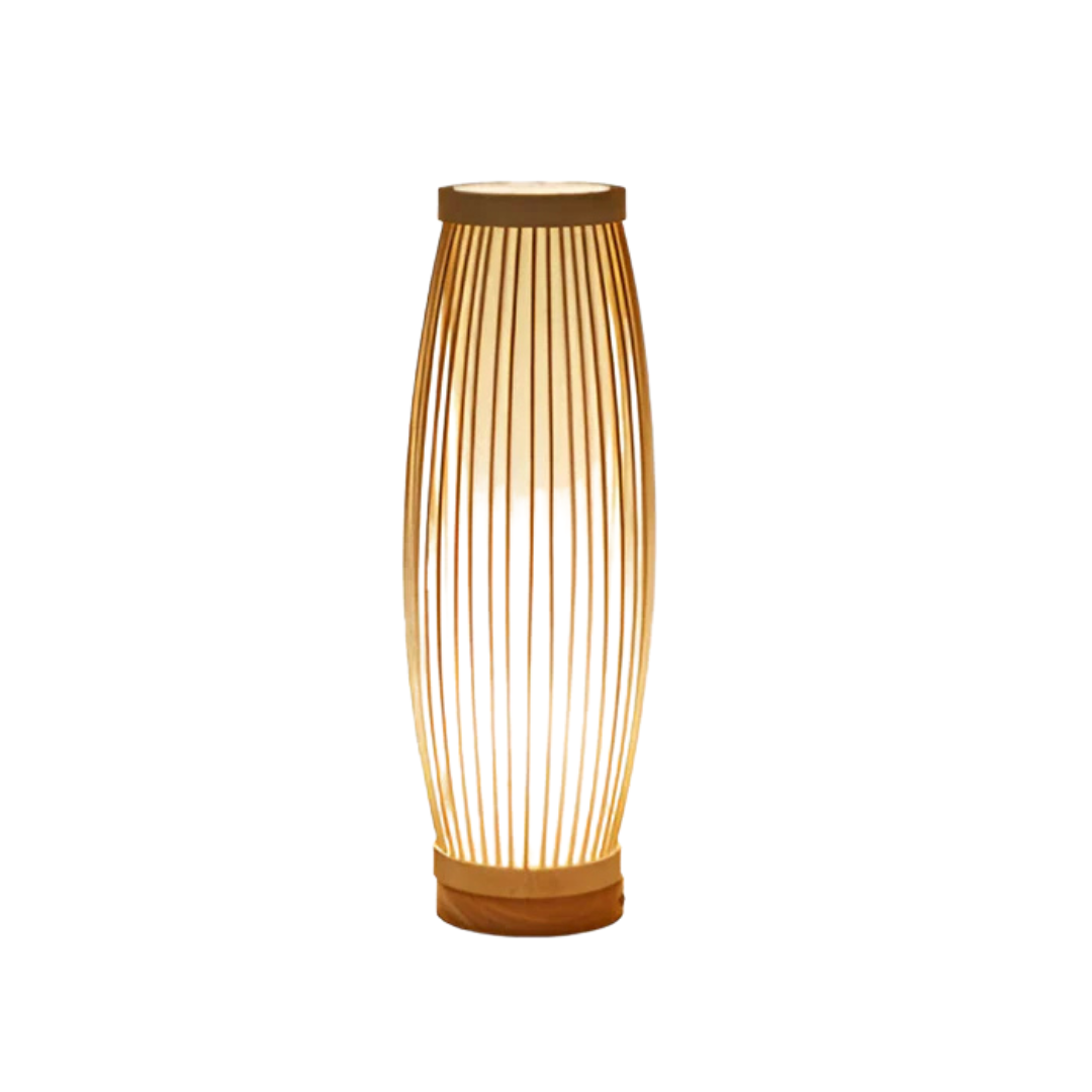 Theia - Lampada da Tavolo LED in Legno di Bambù in Stile Giapponese