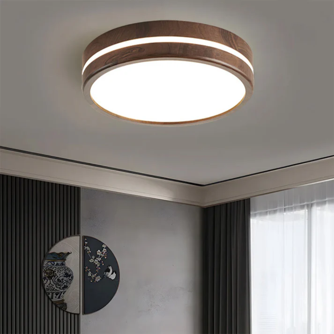 Noxu - Elegante Lampada a Soffitto LED in Legno
