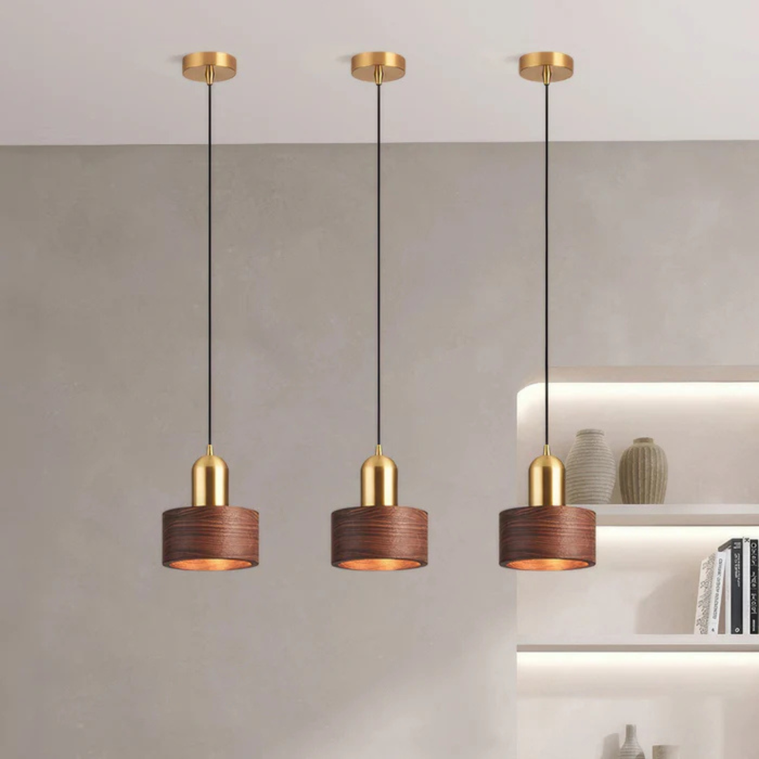 Arca - Lampada a Sospensione Elegante con Dettagli Dorati