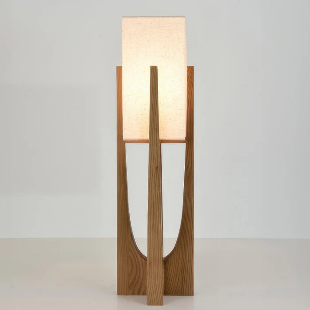 Luxora - Lampada da Terra Giapponese | Lampada da Tavolo in Legno