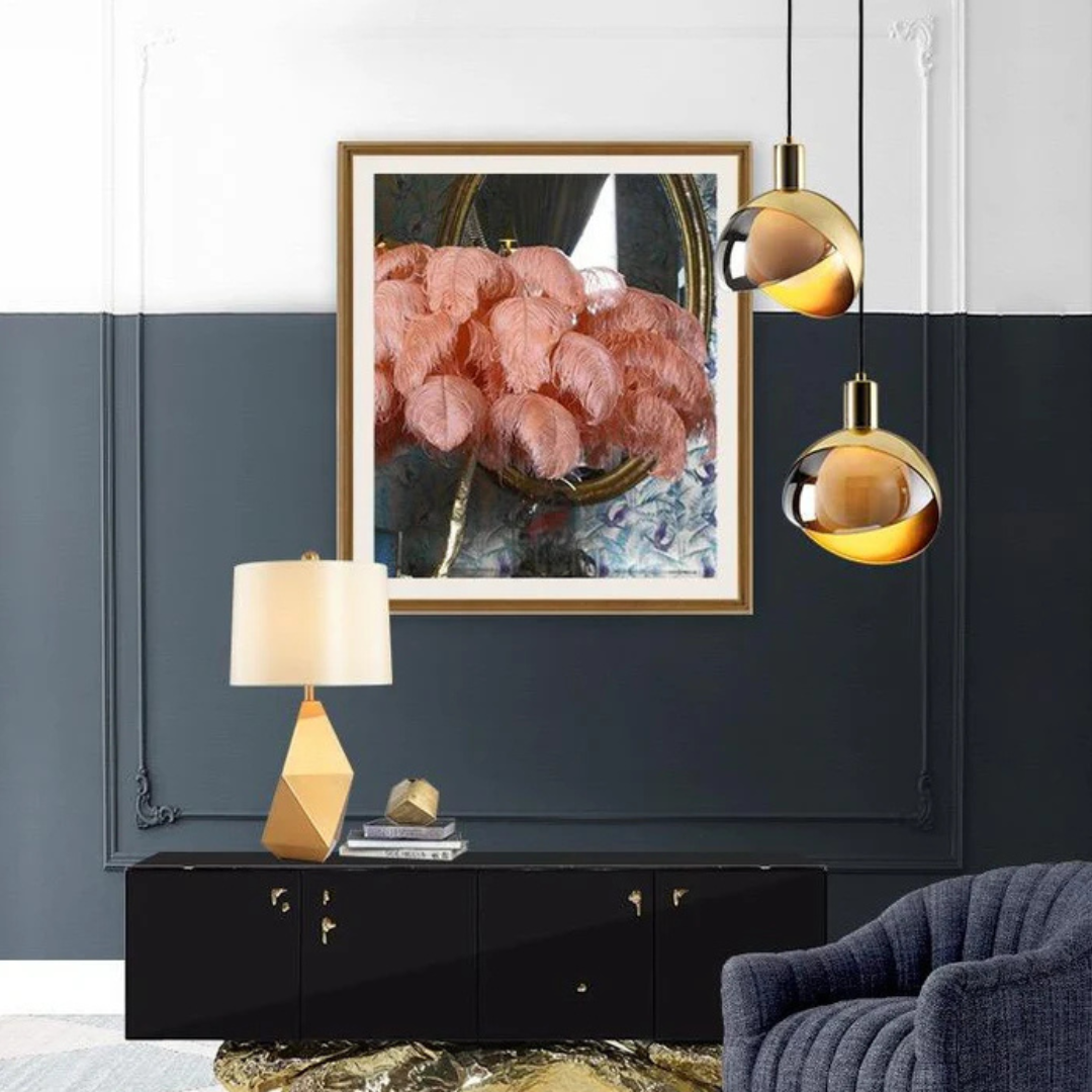 Wynd - Lampadario Dorato in Vetro dal Design Moderno