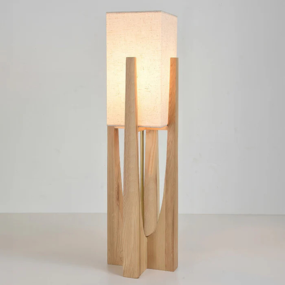 Luxora - Lampada da Terra Giapponese | Lampada da Tavolo in Legno