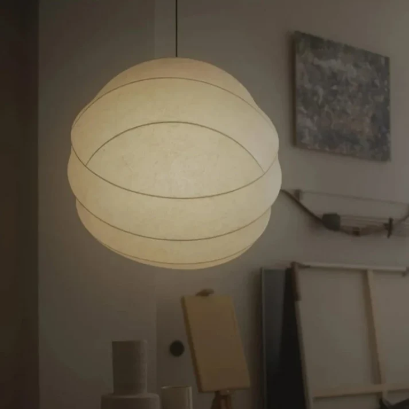 Calythea - LED Silk Pendant Lamp in Wabi Sabi Style