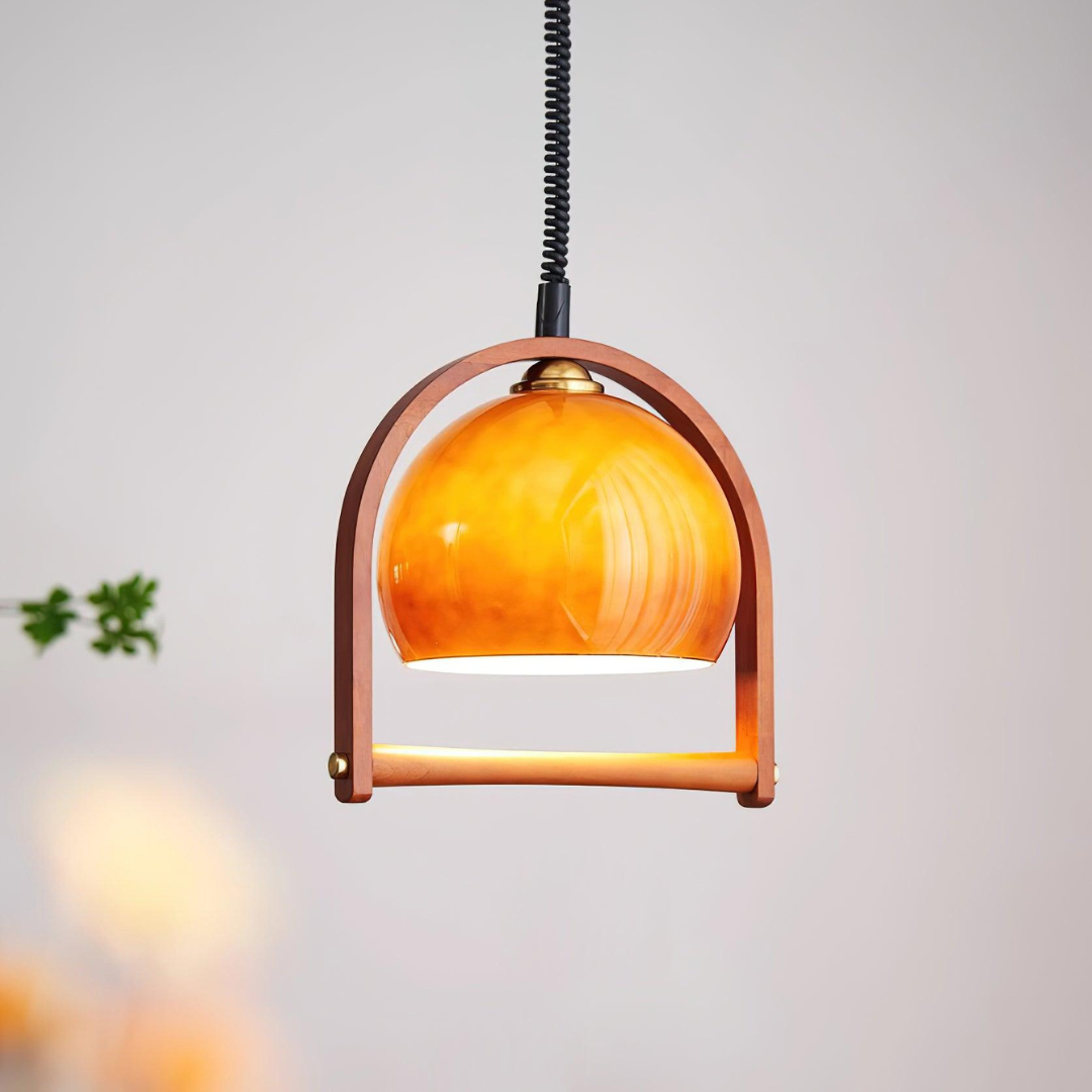 Lykos - Lampada a Sospensione Vintage in Vetro Stile Bauhaus