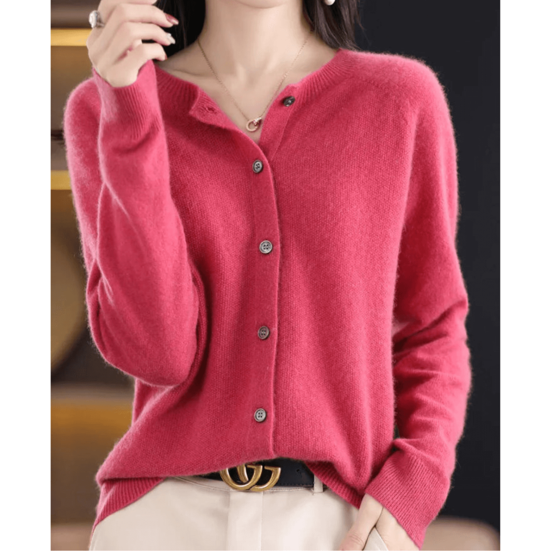 Cozy Button-Up Puffer Cardigan for Women with Long Sleeves