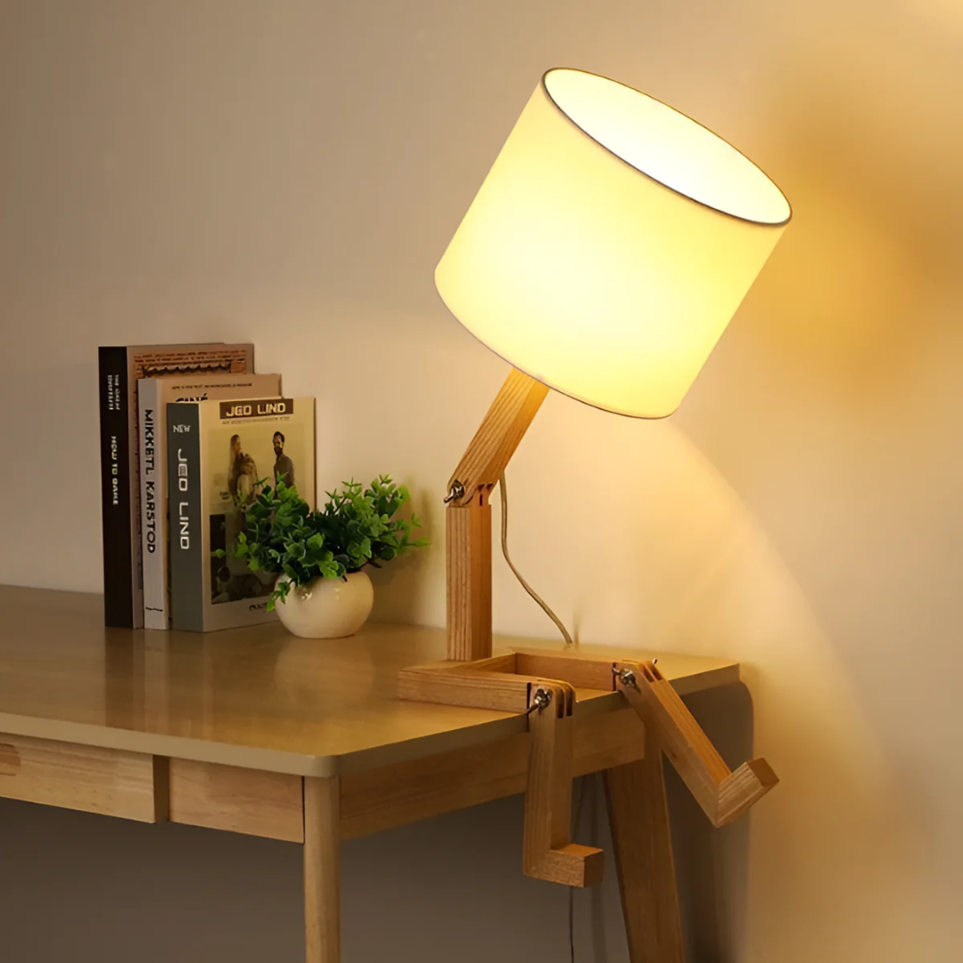 Rilna - Lampada da Tavolo in Legno Regolabile