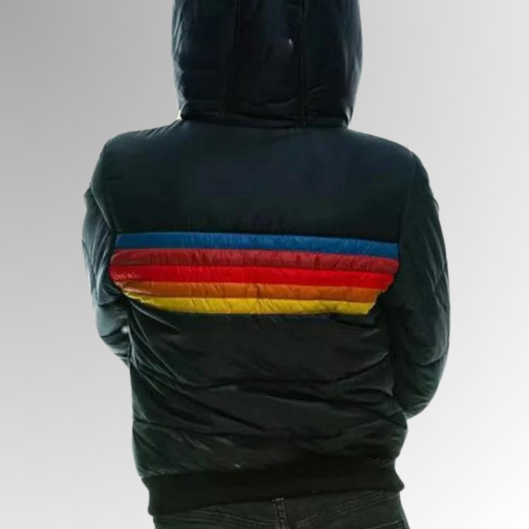 Women's Color-Blocked Hooded Winter Jacket – Waterproof Puffer Coat