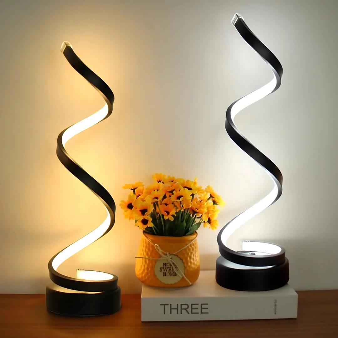 Leto - Lampada da Tavolo LED con Design Spirale