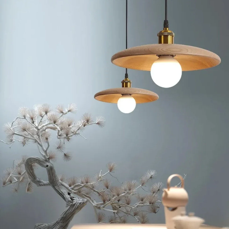 Virena - Lampada a sospensione LED in legno dallo stile minimalista nordico