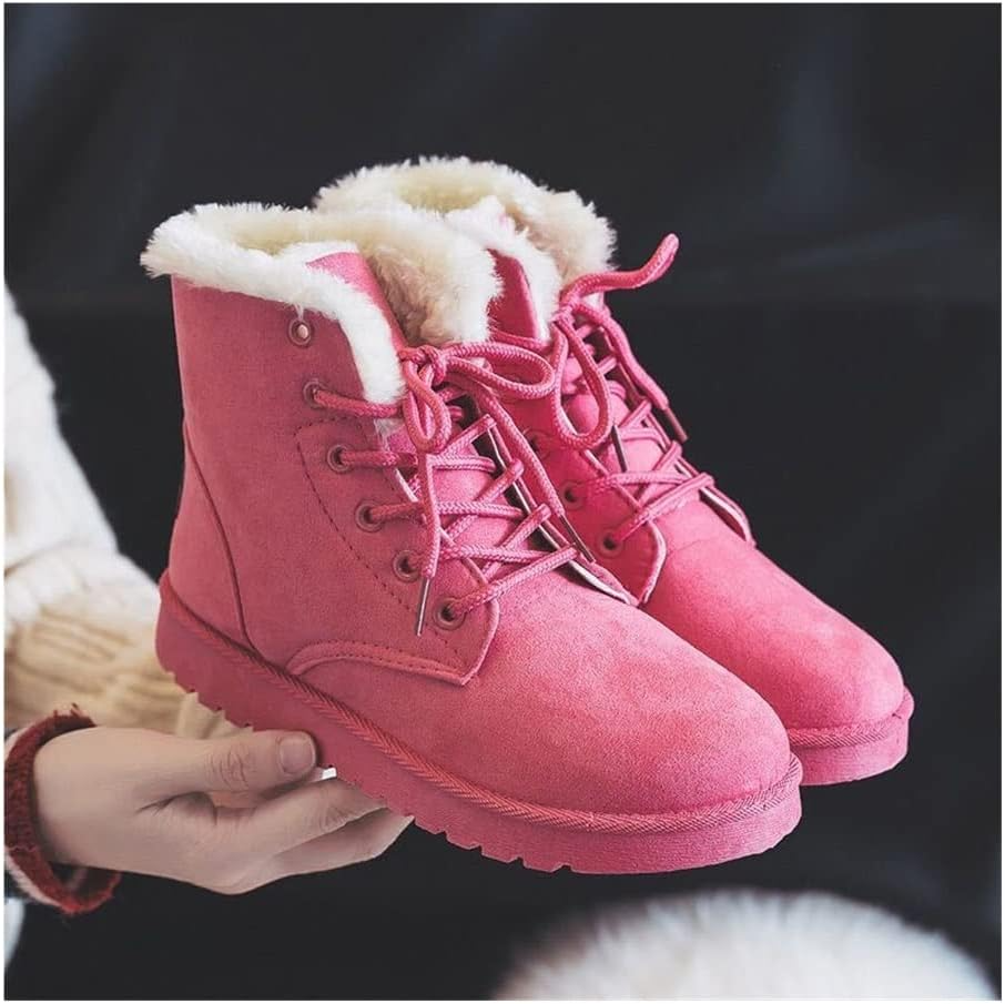 Cozy-Lined Women's Lace-Up Ankle Boots with Slip-Resistant Sole