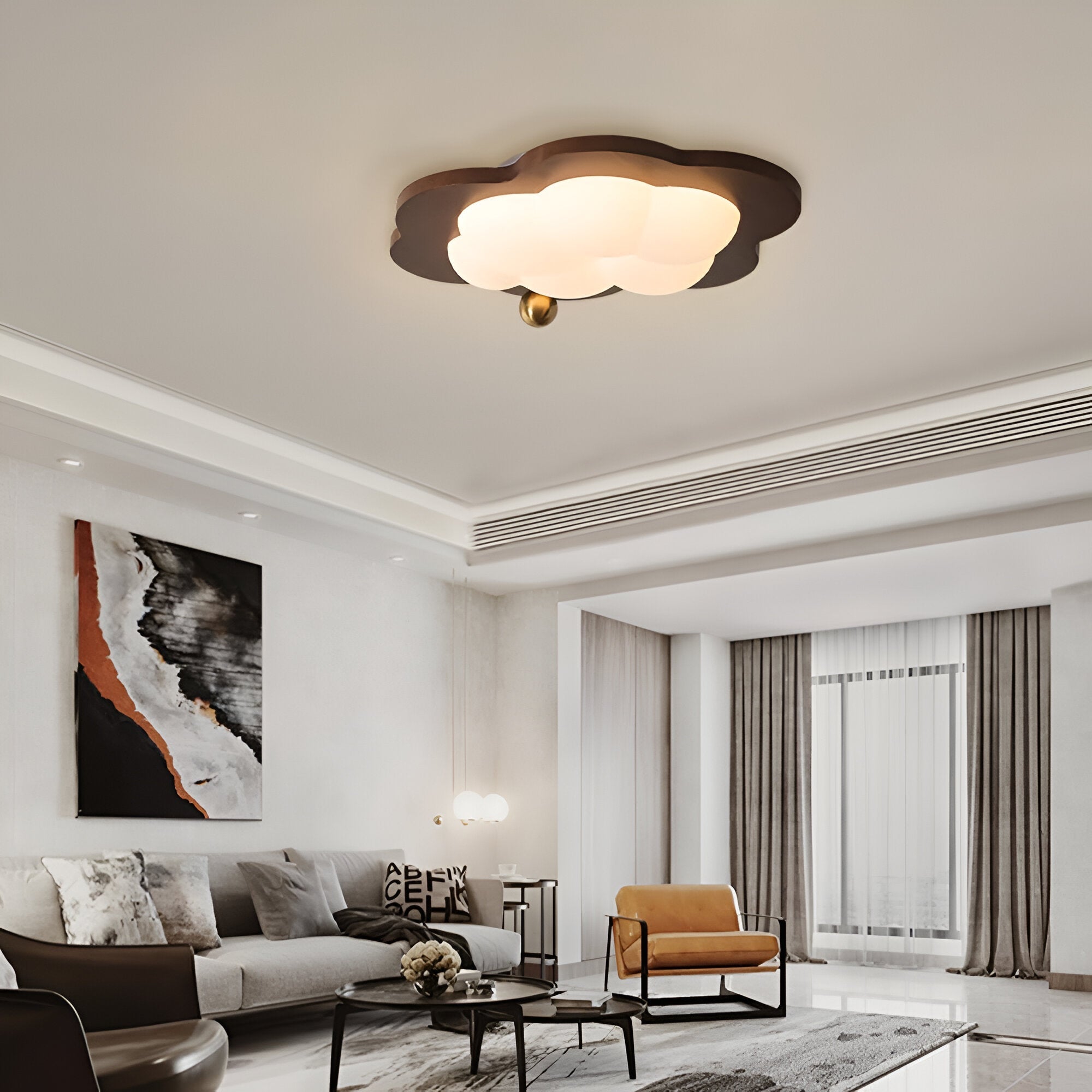 Celestra - Lampada a soffitto LED in legno dallo stile vintage