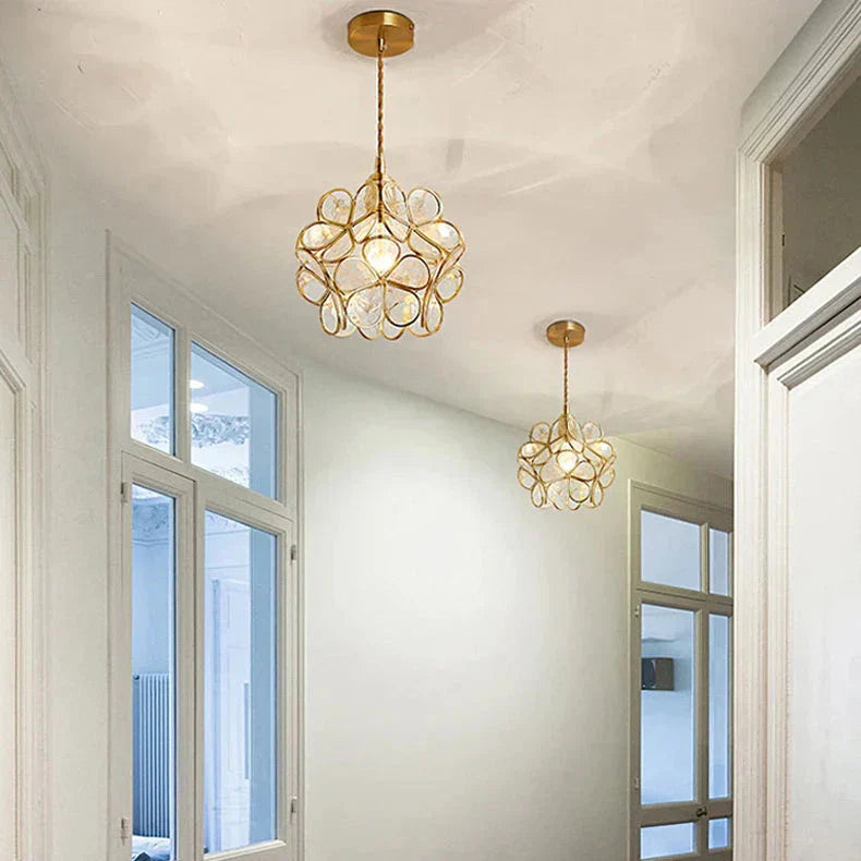 Nuvia - Lampada a sospensione LED in vetro floreale dal design moderno