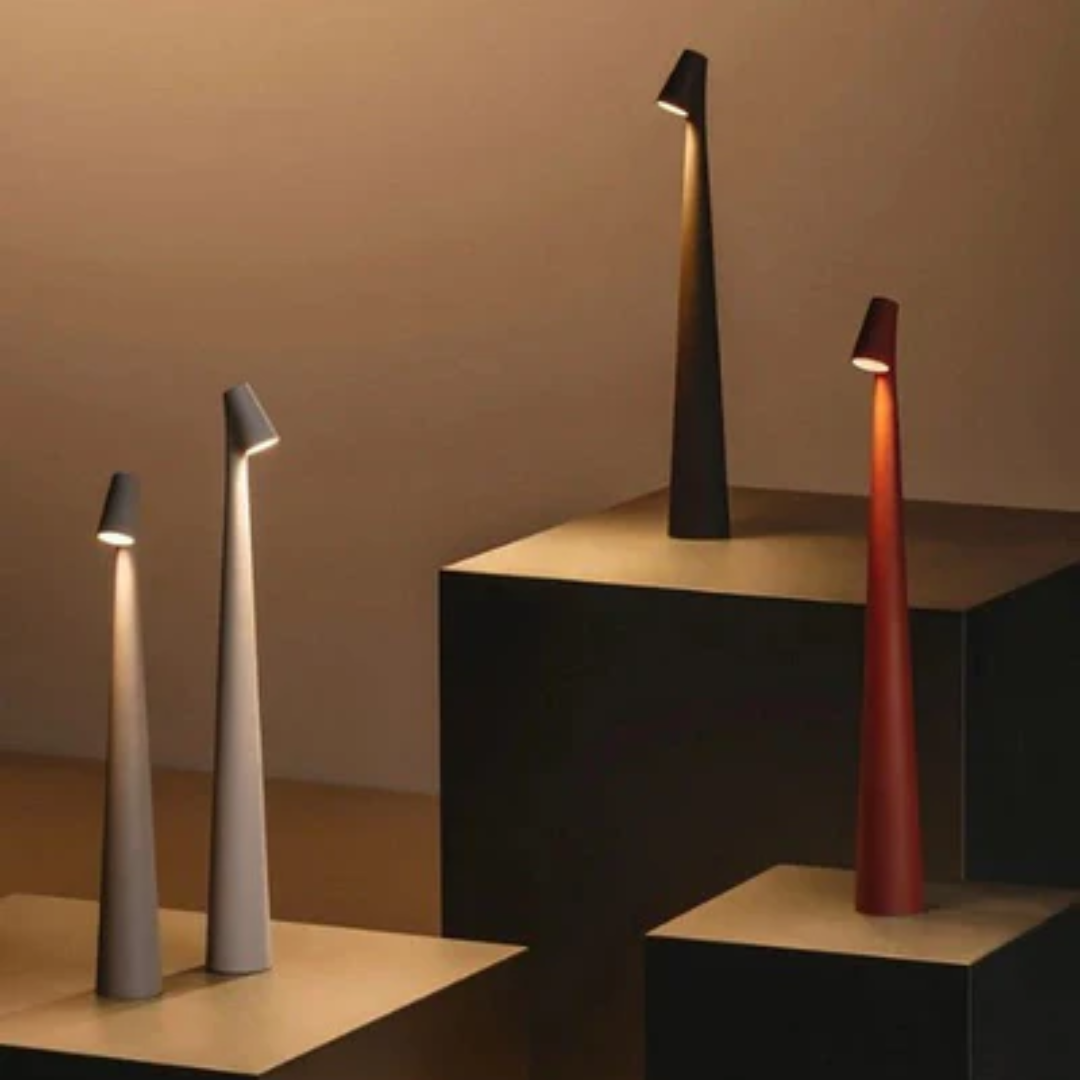 Nordico - Lampada da Tavolo LED Senza Fili in Stile Minimalista Scandinavo