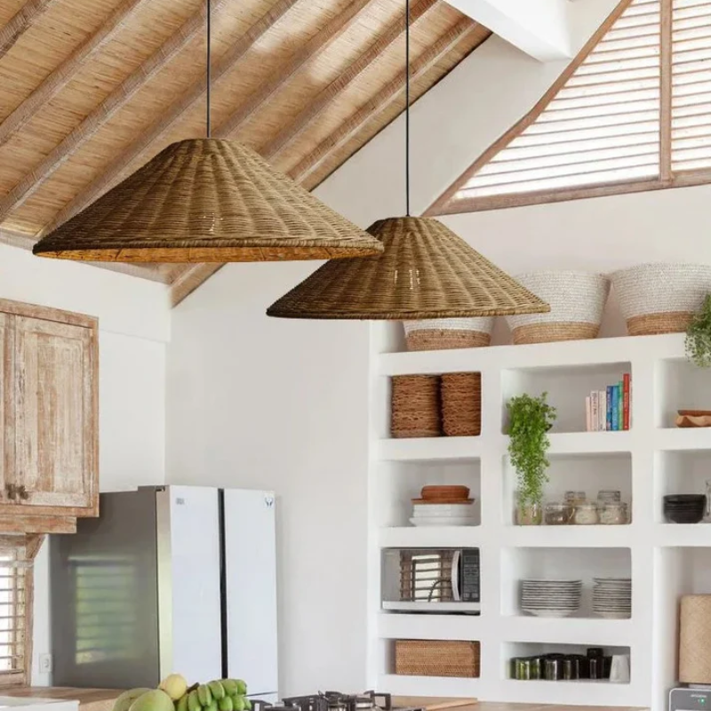 Aurethia - Lampada a sospensione LED in bambù dallo stile scandinavo