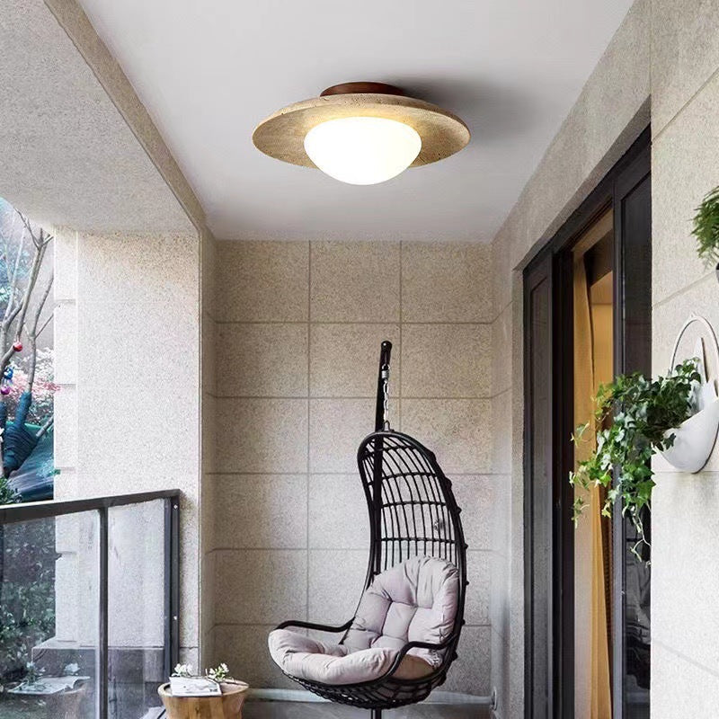 Lyonea - Lampada a soffitto LED in travertino dal design minimalista