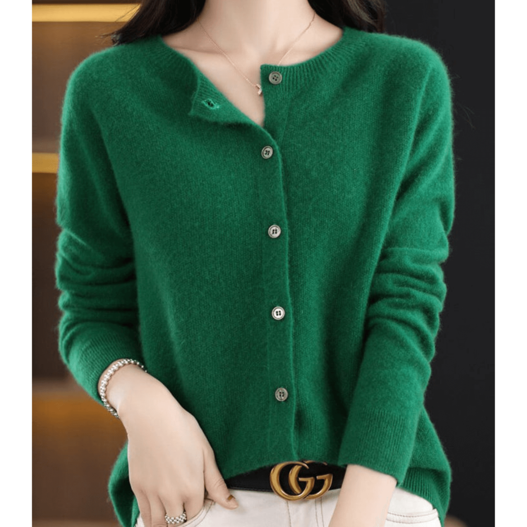 Cozy Button-Up Puffer Cardigan for Women with Long Sleeves